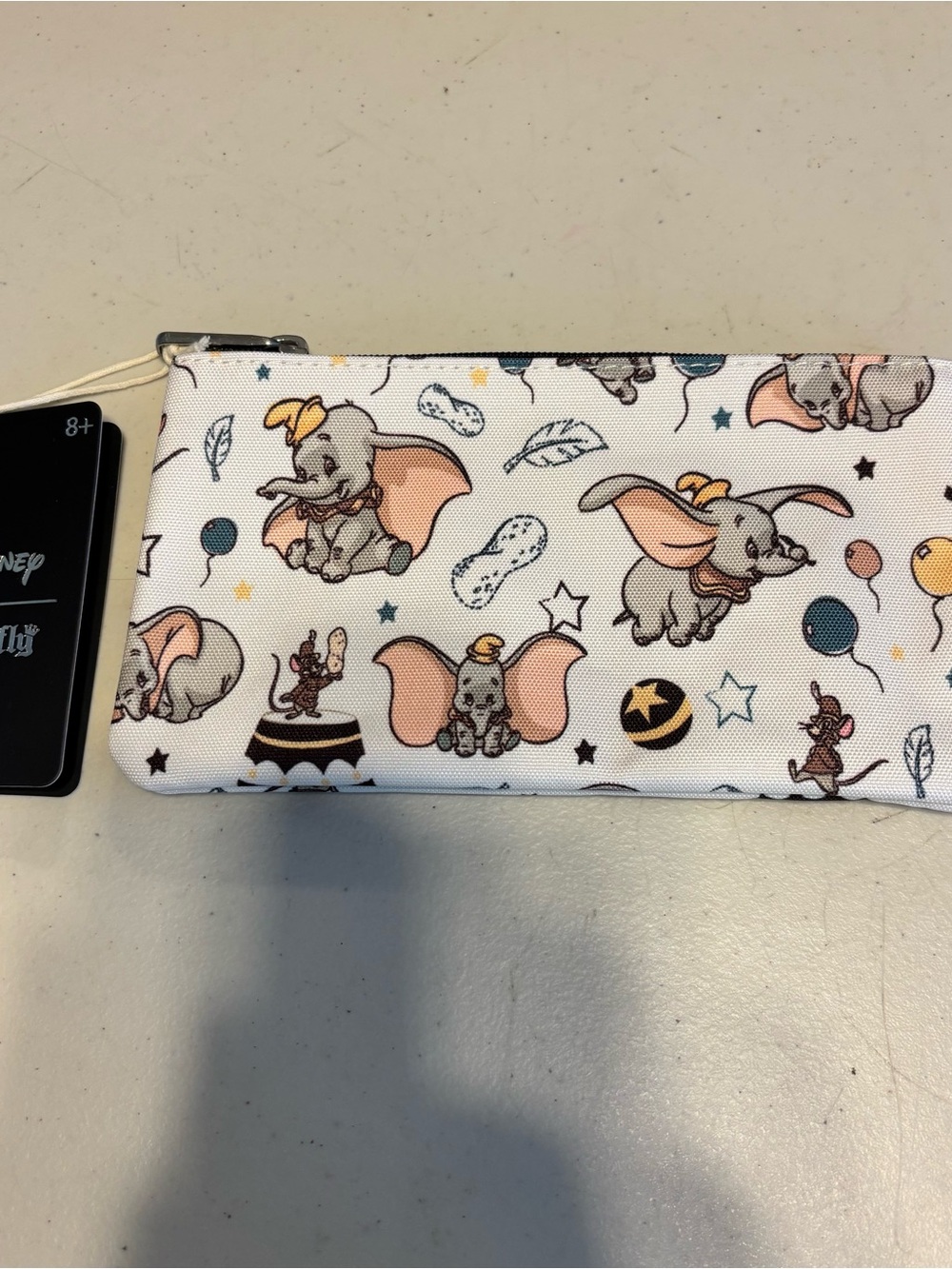 Dumbo Themed White Canvas Wristlet Pouch no wristlet Loungfly. New